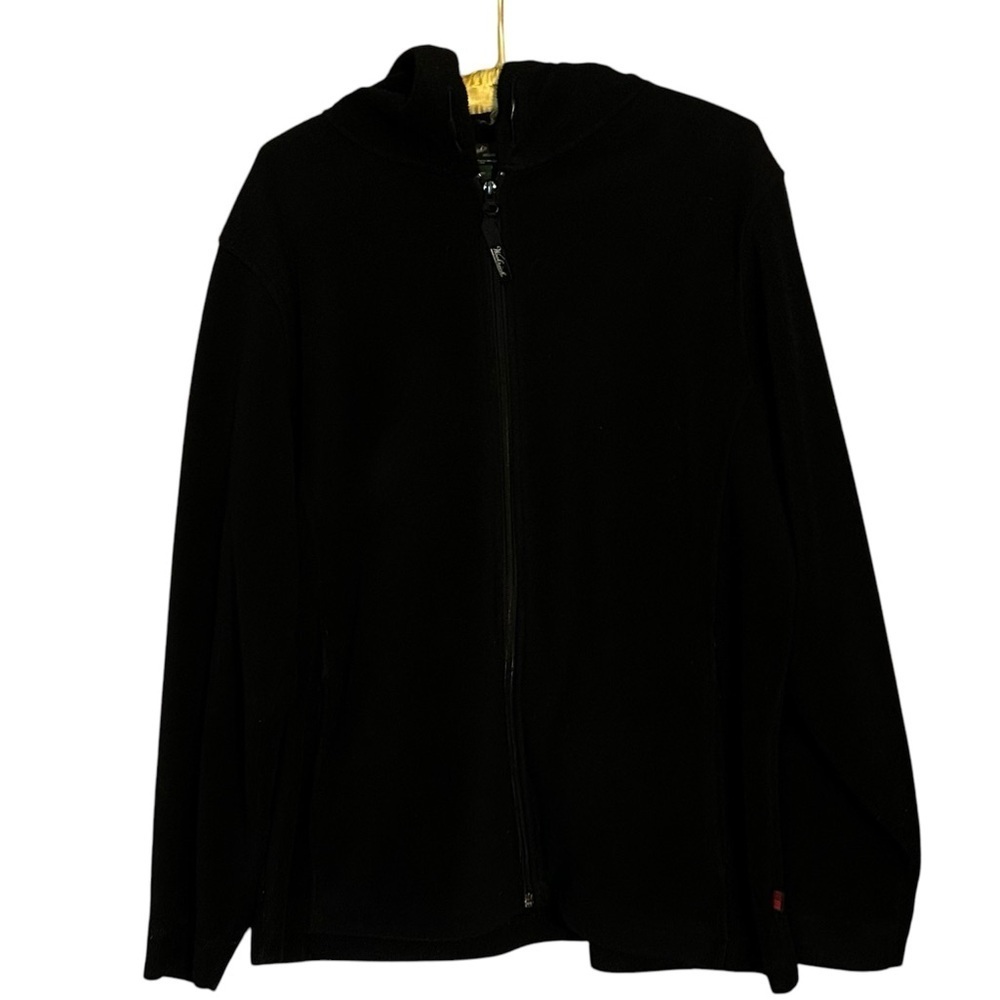 Woolrich Black Zipper Fleece Hoodie Jacket